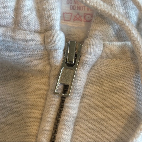 STARFIT Light Grey Oversized Zip Up Hoodie Sweatshirt w/ Lightning Bolt  XL/XXL - Picture 10 of 13